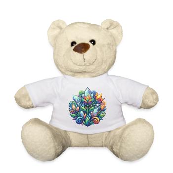 Luminous Crystal Lotus Flower Crystals Pattern - Teddy Bear - white - Front