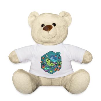 Motif de jeu drôle de gamer extraterrestre - Nounours - blanc - Devant