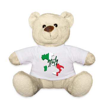 Map with Italy flag, I love Italy - Teddy Bear - white - Front