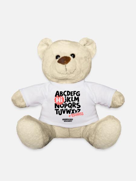 Grundschule Abschluss Shirt ABC - Teddy - Weiß