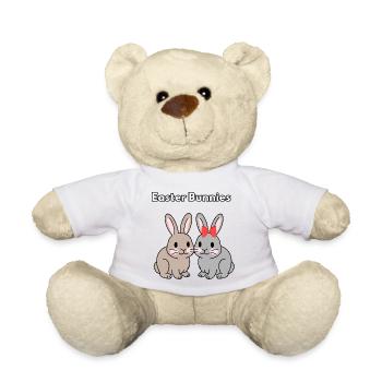 Osterhasen Süßes Hasen-Paar-Shirt - Teddy - Weiß - Vorne