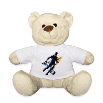 Fußball Spieler Silhouette Sport Design Dynamisch - Teddy - Weiß - Vorne