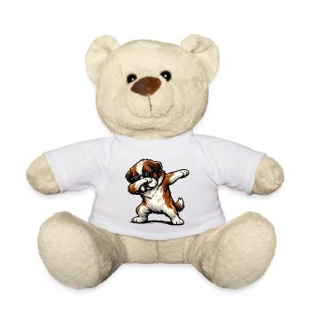 Dabbing St. Bernard - Teddy Bear - white - Front