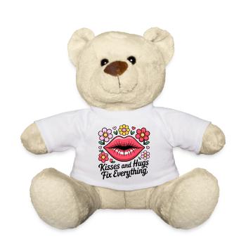 Kisses and hugs heal everything - Teddy Bear - white - Front