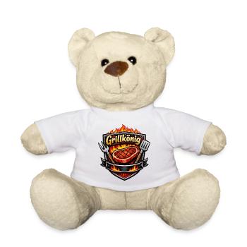 Grillkönig: Flammenstarker Grill-Logo - Teddy - Weiß - Vorne