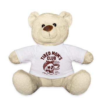 Tired Moms Club Retro Coffee Skull Mom - Teddy Bear - white - Front