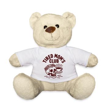 Tired Moms Club Retro Coffee Skull Mom - Teddy Bear - white - Front