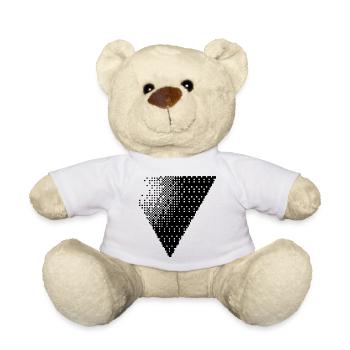 bold triangle design T-Shirt - Teddy Bear - white - Front