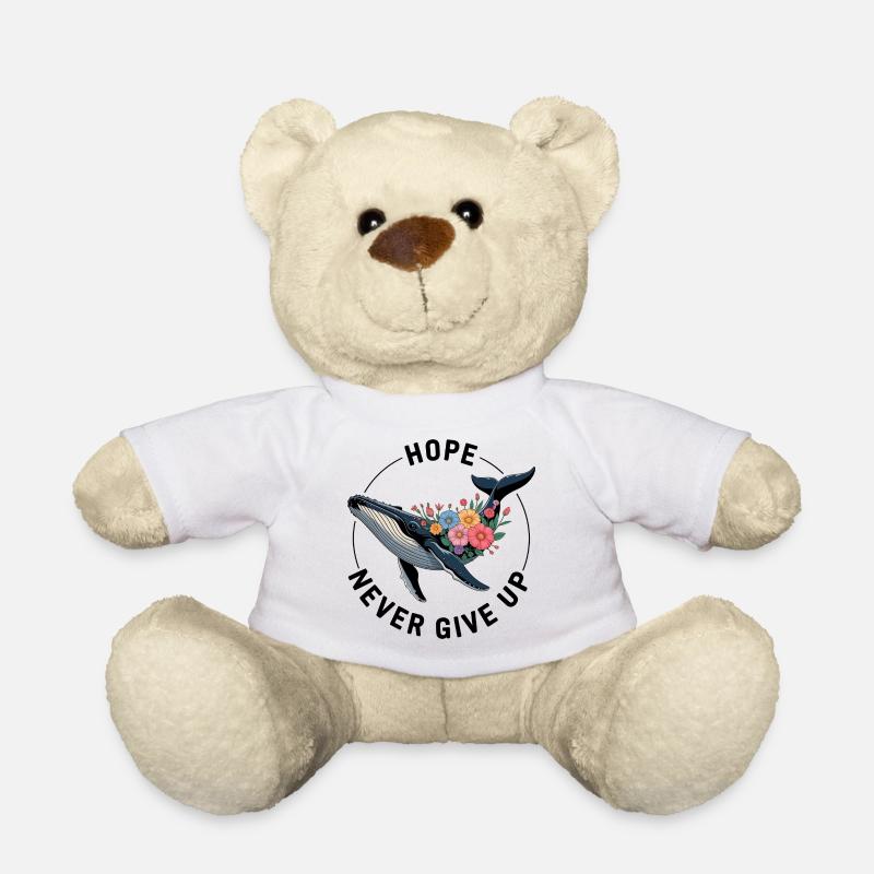 NEVER GIVE UP • FANSHIRT - Teddy - Weiß