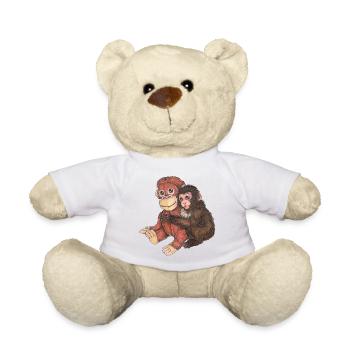 Singe mignon avec Peluche Animal Supoort - Nounours - blanc - Devant