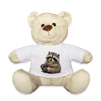 Illustration de peluches de raton laveur souple - Nounours - blanc - Devant