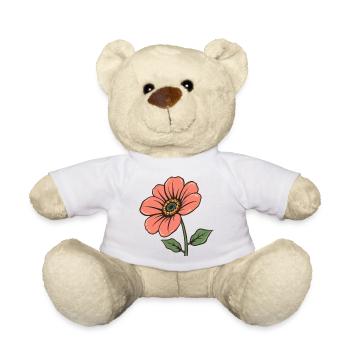 Flower pastel flowers blossom pink gift mother - Teddy Bear - white - Front