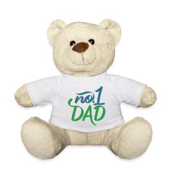 No.1 Dad – Handlettering - Teddy - Weiß - Vorne