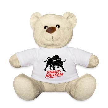 Unaufhaltsam Stier Motivation Gym Shirt   - Teddy - Weiß - Vorne