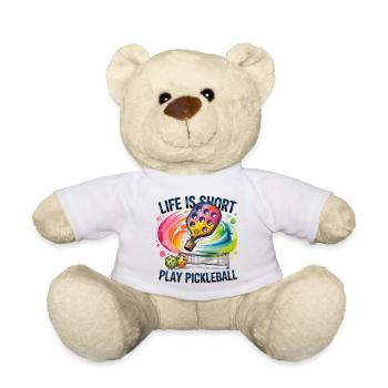 Life ist kurz: Pickleball Farbfeuer - Teddy - Weiß - Vorne