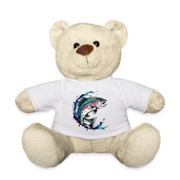 Jumping Trout Trout Jump - Teddy Bear - white - Front