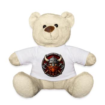 Viking Krieger mit Axt Schild - Teddy - Weiß - Vorne