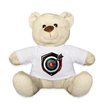 Arrow hits centre Bullseye - Teddy Bear - white - Front