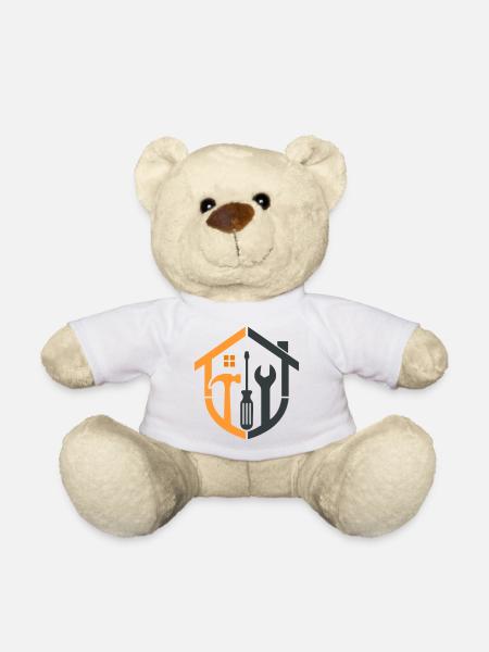 Caretaker Coat of Arms – Craftsman Logo - Teddy Bear - white