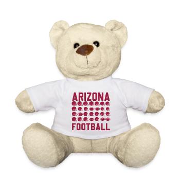 Arizona Football Design – Helmets & Balls - Teddy Bear - white - Front
