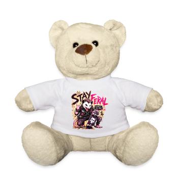 Stay_Feral_Punk_Possum_Skate_Design - Teddy Bear - white - Front