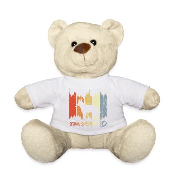 Vintage German Shepherd - Teddy Bear - white - Front