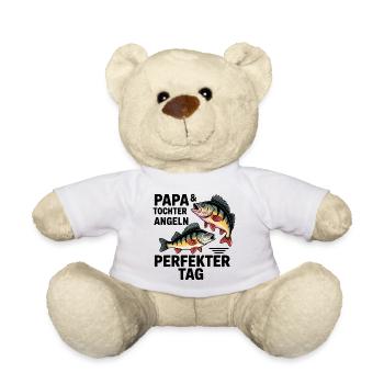Papa und Tochter – Perfekter Tag am Wasser - Teddy - Weiß - Vorne