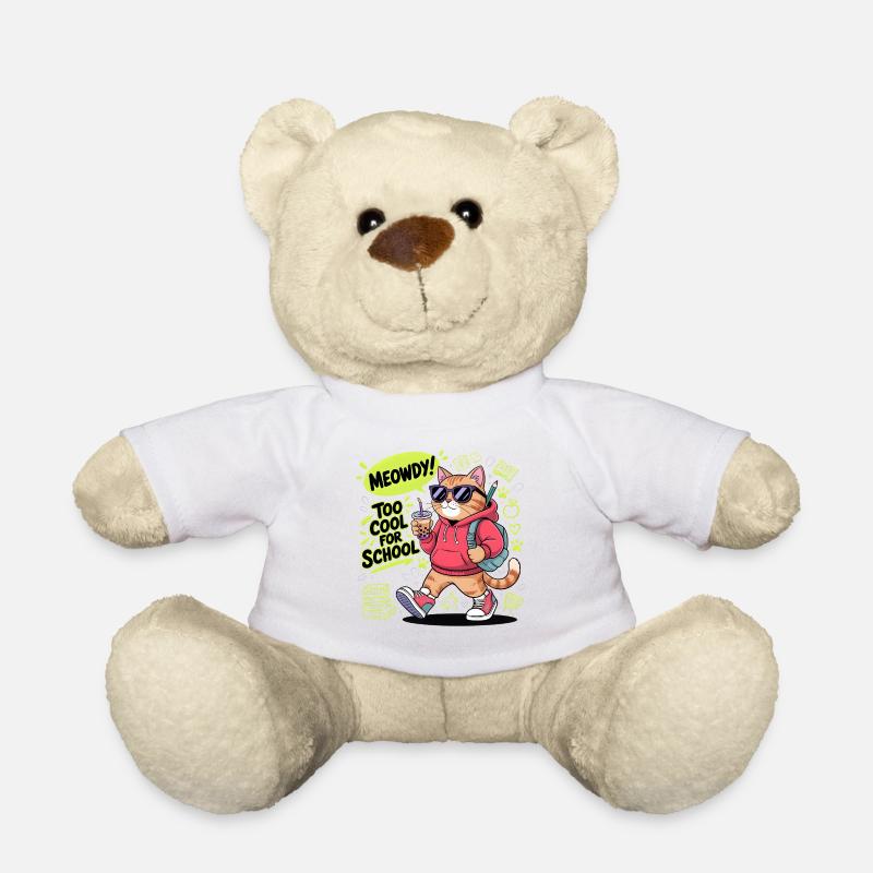Schulkätzchen - Teddy - Weiß