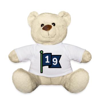 Loch 19 Golffahne Golfclub Herrenausflug Bier - Teddy - Weiß - Vorne
