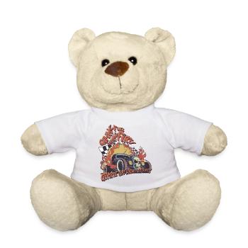 Conception du crâne Hot Rod Flames - Nounours - blanc - Devant