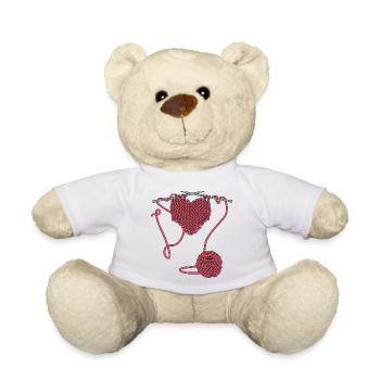 J’adore crocheter ou tricoter - Nounours - blanc - Devant