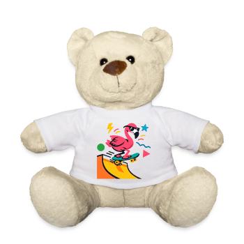 Flamingo Skateboard Neon - Teddy - Weiß - Vorne