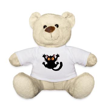 Black Cat Gripped Humor - Teddy Bear - white - Front
