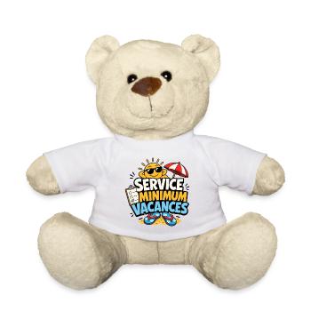 Service Minimum Vacances Humour Été - Nounours - blanc - Devant
