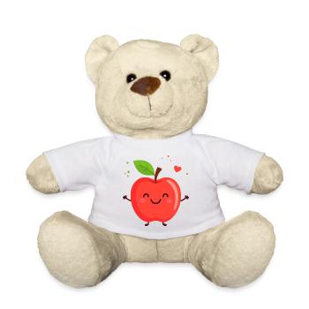 Happy apple illustration - Teddy Bear - white - Front