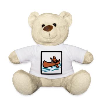 Canoe Paddler Badge Icon - Teddy Bear - white - Front