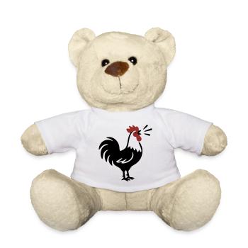 Logo de la ferme Rooster Crows - Nounours - blanc - Devant