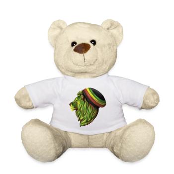 Tête de lion rastafari - Nounours - blanc - Devant