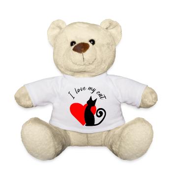 Fragmentiertes Herz in Rot - Teddy - Weiß - Vorne