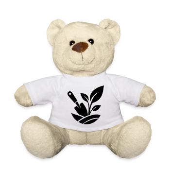 Gardening Shovel and Plants - Teddy Bear - white - Front