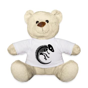 Prehistoric Dinosaur Fossil Bone - Teddy Bear - white - Front