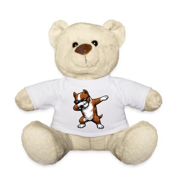 Dabbing American Staffordshire Terrier - Teddy - Weiß - Vorne