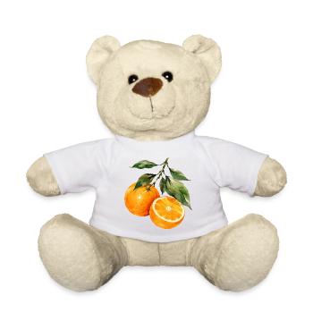Orangen Aquarell Obstzweig - Teddy - Weiß - Vorne