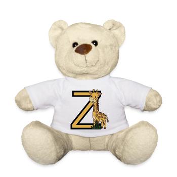 Giraffe Buchstabe  Z - Teddy - Weiß - Vorne