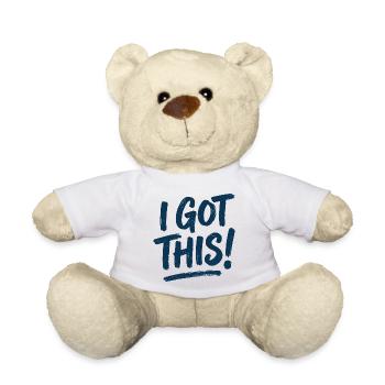 Ich schaffe das! Motivationsbürste - Teddy - Weiß - Vorne