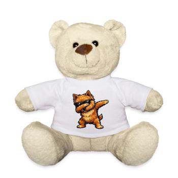 Dabbing Norwich Terrier im Comic Stil - Teddy - Weiß - Vorne