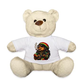 Süßes Capybara im Rastafari Stil - Teddy - Weiß - Vorne