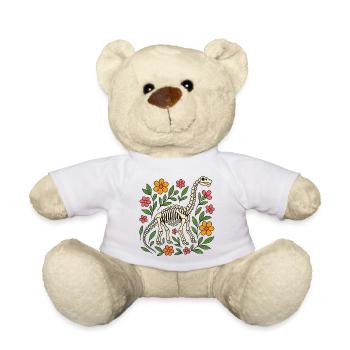 Brachiosaurus Skelett mit Blumen - Teddy - Weiß - Vorne