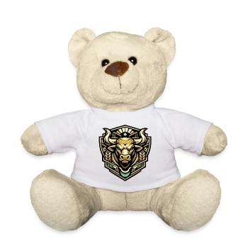 Gold Bull Emblem - Teddy Bear - white - Front
