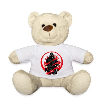 Flames Ninja Circle - Teddy Bear - white - Front